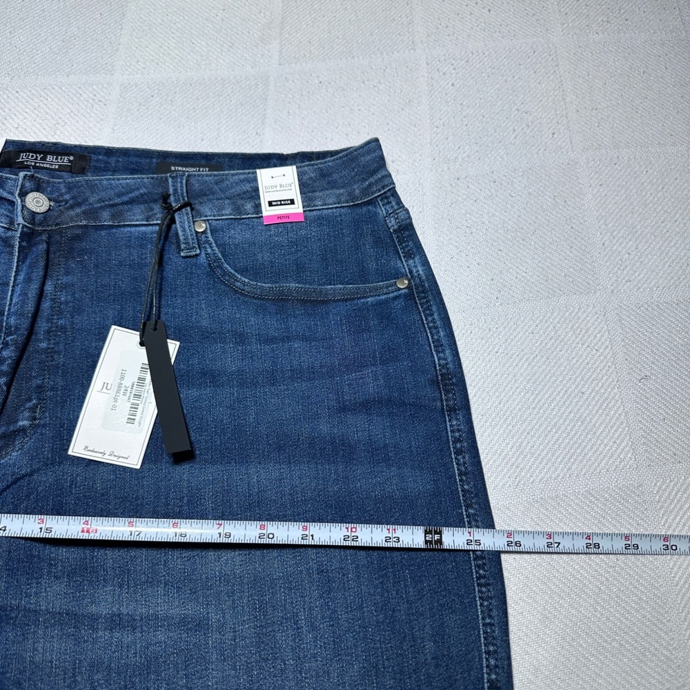 NEW Judy Blue Straight Leg Jeans Women 24W Petite Tummy Control Mid Rise Dark - Picture 11 of 14